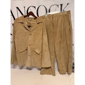 Butter-Soft Suede Leather Set 🔥 Romiu Richi Tan Jacket + Pants | XL / 38x26 |